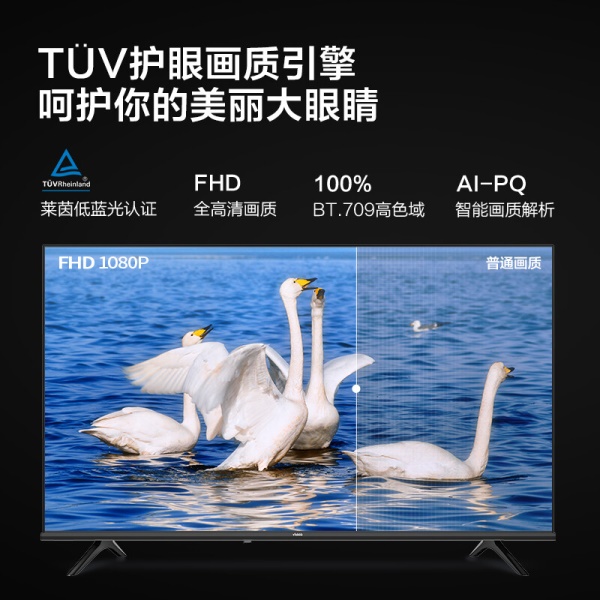 Vidda 海信 43英寸 智慧屏 人工智能投屏全高清 纤薄全面屏 家用液晶平板电视 43V1F-R