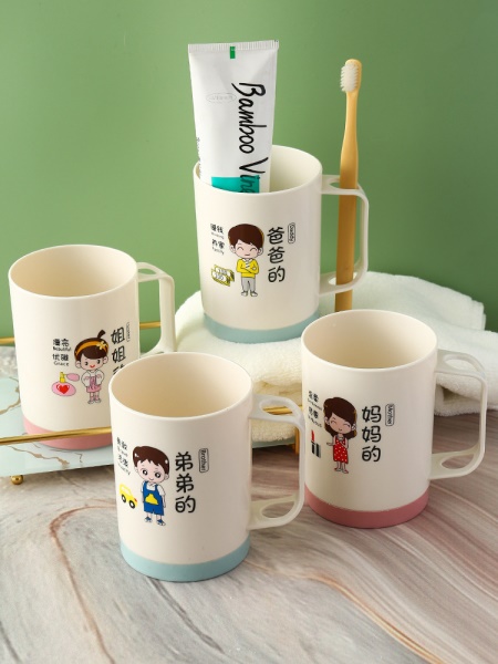 家庭套装洗漱杯创意卡通亲子塑料刷牙漱口杯加厚防摔壁挂式牙刷杯