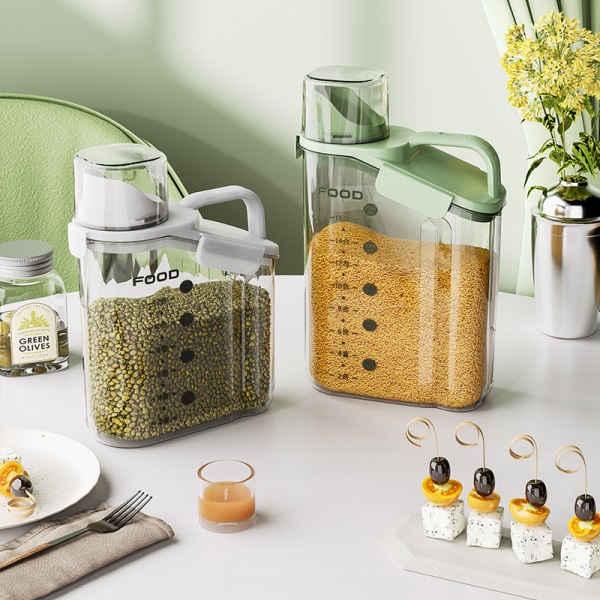 透明手提密封罐食品级塑料厨房五谷杂粮储藏罐防虫防潮储存储物罐